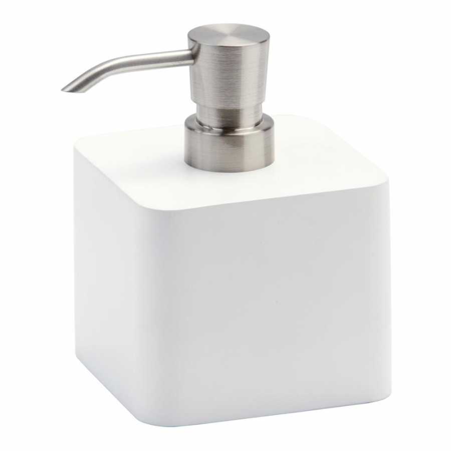 white square soap dispenser