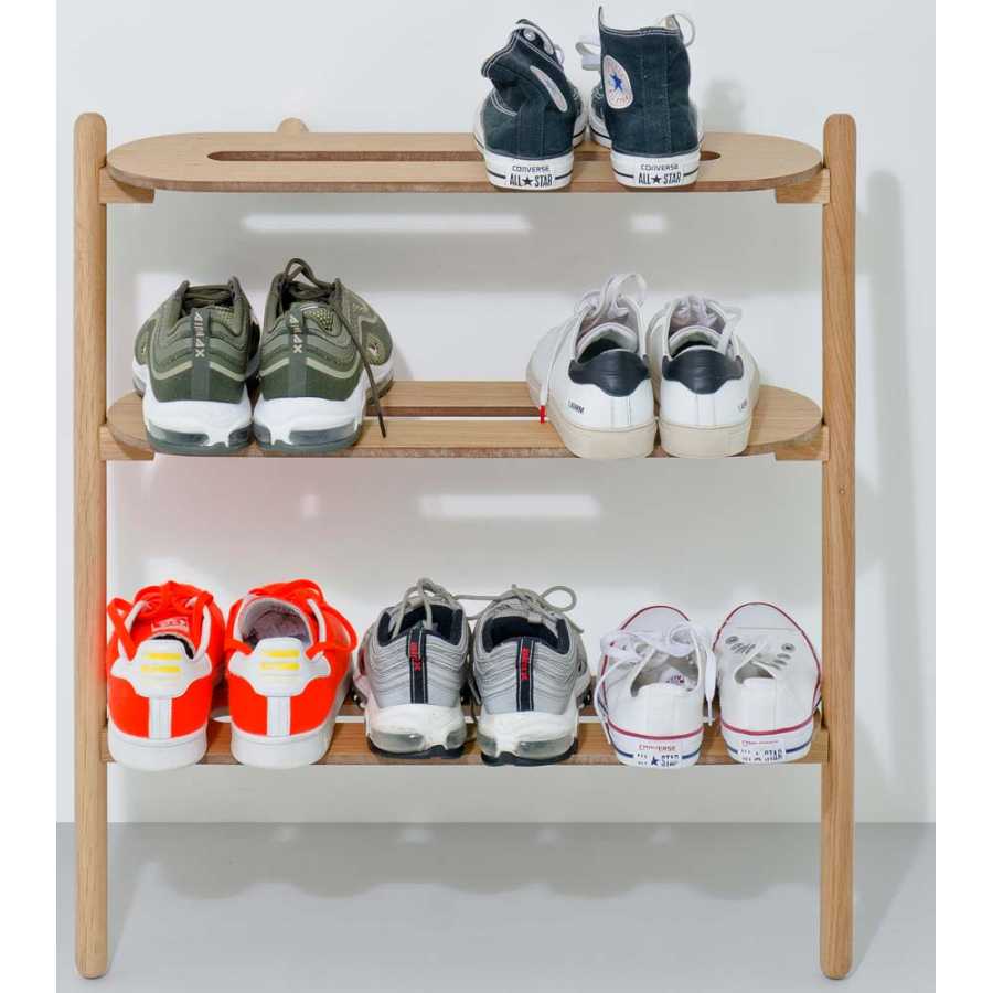 Wireworks Heel Bar Shoe Rack Oak