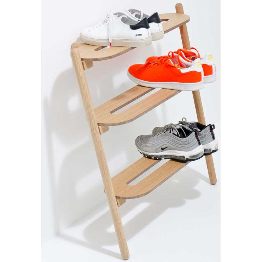 Wireworks Heel Bar Shoe Rack Oak